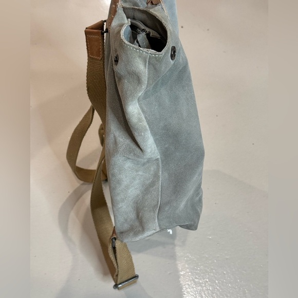 SOLD We The Free Free People Tote Bag backpack 100% cow leather cotton inter - Picture 5 of 16